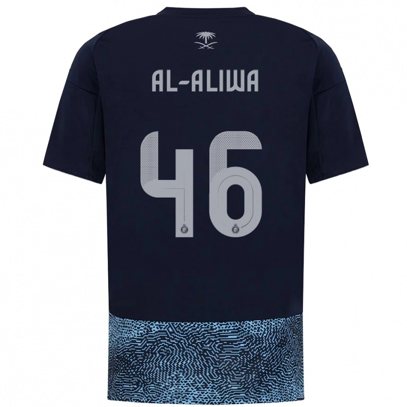 Danxen Homem Camisola Abdulaziz Al-Aliwa #46 Marinho Azul Celeste Alternativa 2025/26 Camisa Brasil
