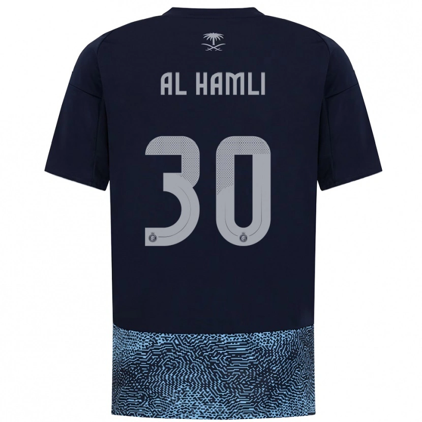 Danxen Homem Camisola Noura Al-Hamli #30 Marinho Azul Celeste Alternativa 2025/26 Camisa Brasil