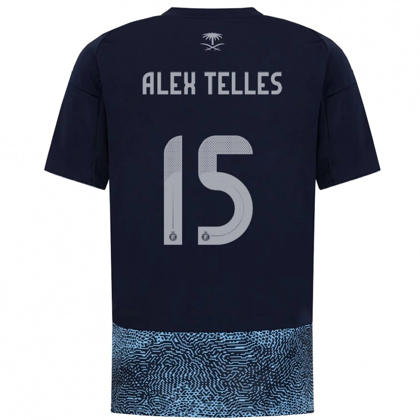 Danxen Homem Camisola Alex Telles #15 Marinho Azul Celeste Alternativa 2025/26 Camisa Brasil