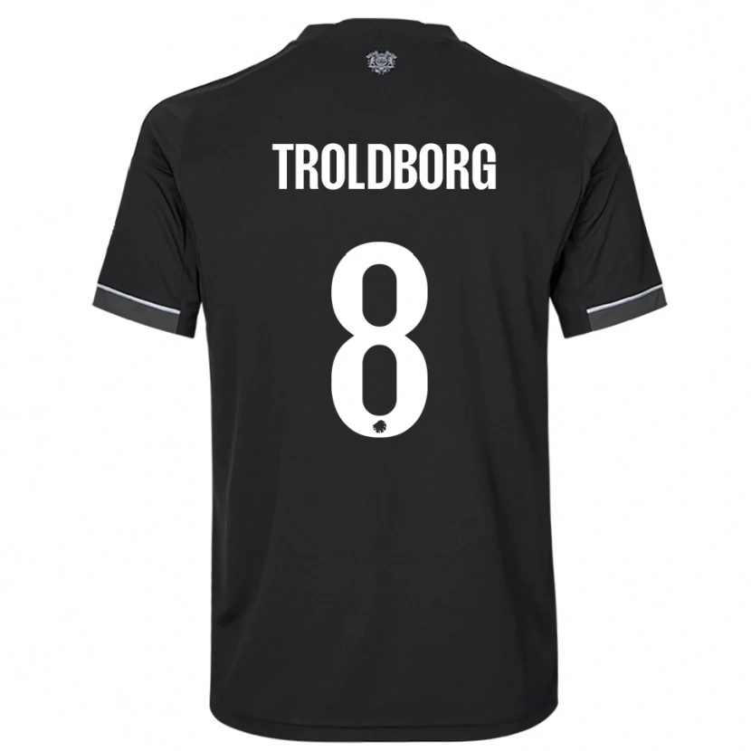Danxen Homem Camisola Frederikke Troldborg #8 Preto Branco Alternativa 2025/26 Camisa Brasil