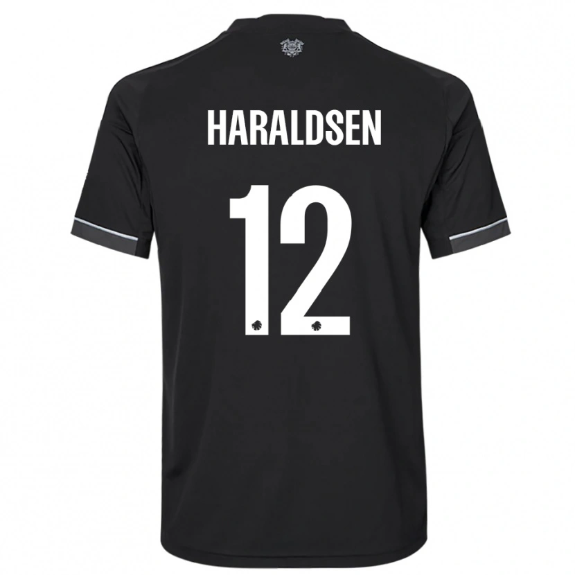 Danxen Homem Camisola Henrik Haraldsen #12 Preto Branco Alternativa 2025/26 Camisa Brasil