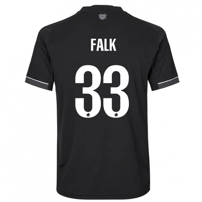 Danxen Homem Camisola Rasmus Falk #33 Preto Branco Alternativa 2025/26 Camisa Brasil