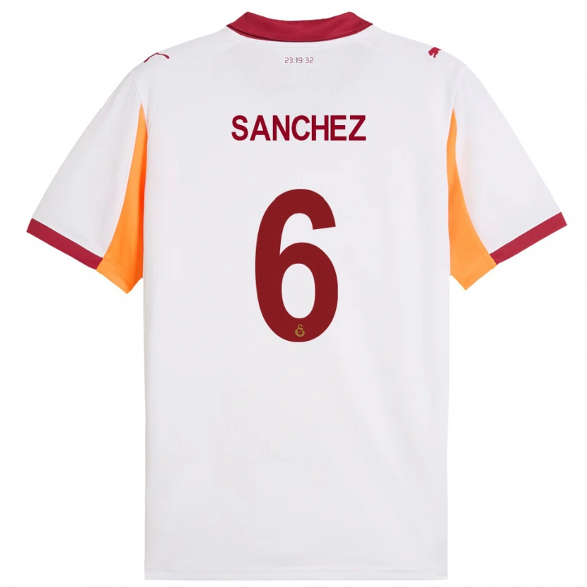 Danxen Homem Camisola Davinson Sánchez #6 Branco Vermelho Alternativa 2025/26 Camisa Brasil
