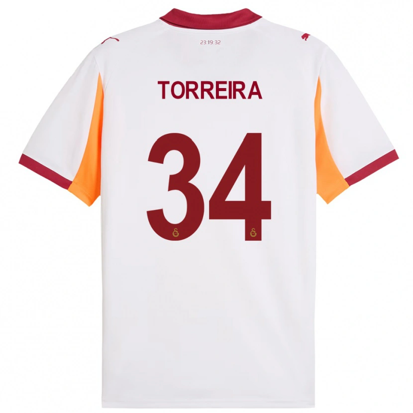 Danxen Homem Camisola Lucas Torreira #34 Branco Vermelho Alternativa 2025/26 Camisa Brasil