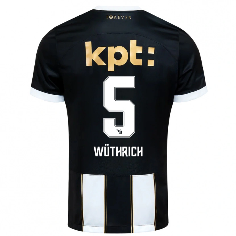 Danxen Homem Camisola Gregory Wüthrich #5 Preto Branco Alternativa 2025/26 Camisa Brasil