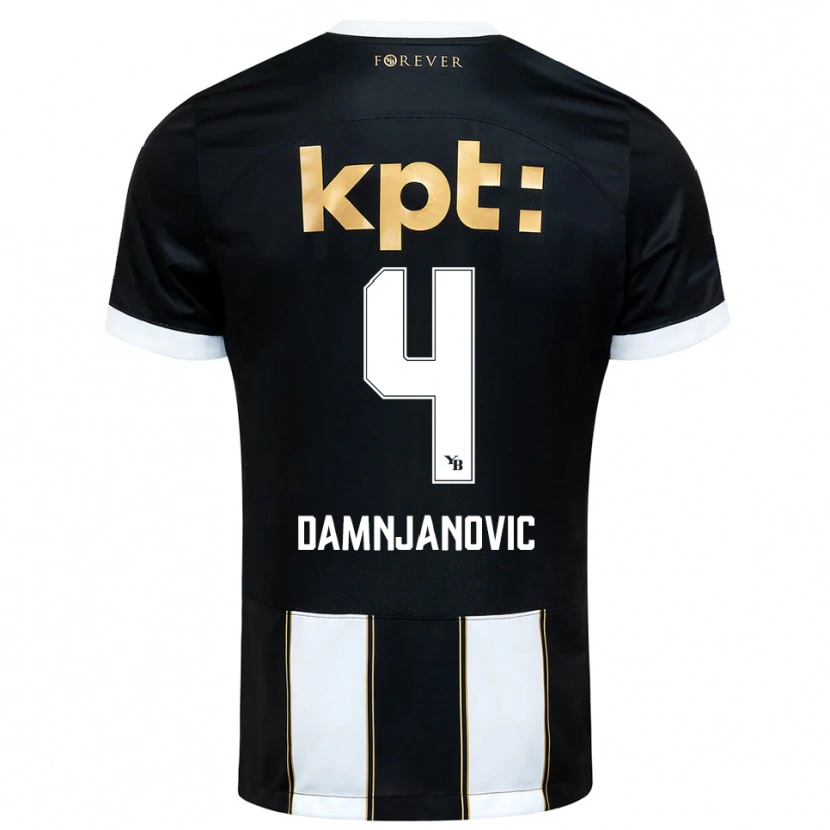 Danxen Homem Camisola Lazar Damnjanovic #4 Preto Branco Alternativa 2025/26 Camisa Brasil