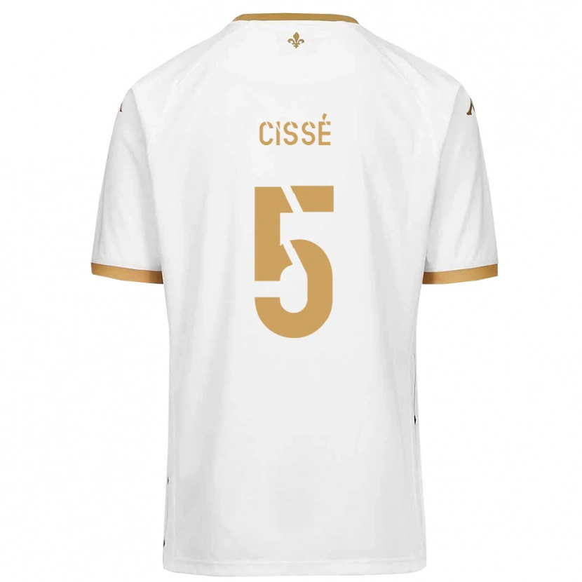 Danxen Homem Camisola Bilal Cissé #5 Branco Dourado Alternativa 2025/26 Camisa Brasil