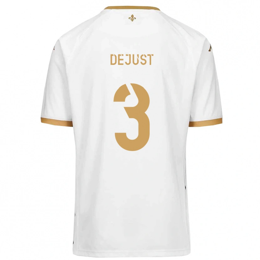 Danxen Homem Camisola Tom Dejust #3 Branco Dourado Alternativa 2025/26 Camisa Brasil