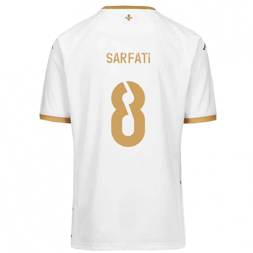 Danxen Homem Camisola Isaac Sarfati #8 Branco Dourado Alternativa 2025/26 Camisa Brasil