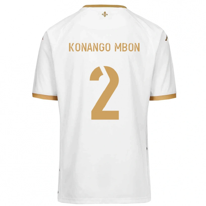Danxen Homem Camisola Jordan Konango Mbon #2 Branco Dourado Alternativa 2025/26 Camisa Brasil