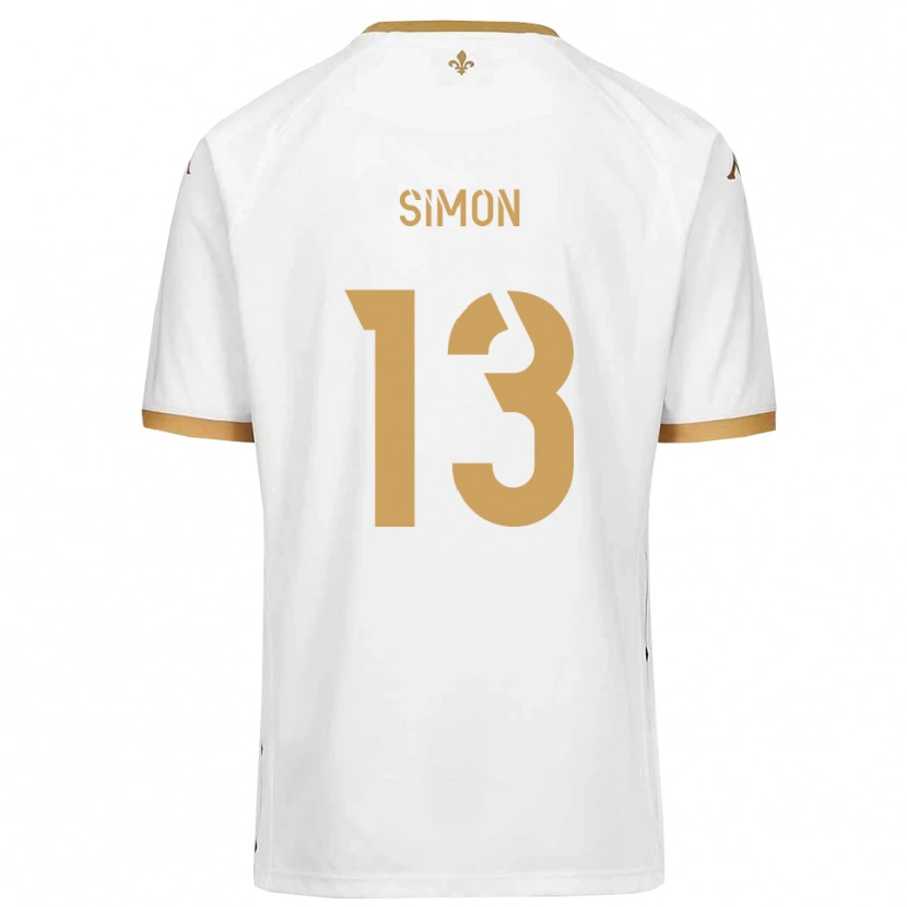 Danxen Homem Camisola Elie Simon #13 Branco Dourado Alternativa 2025/26 Camisa Brasil