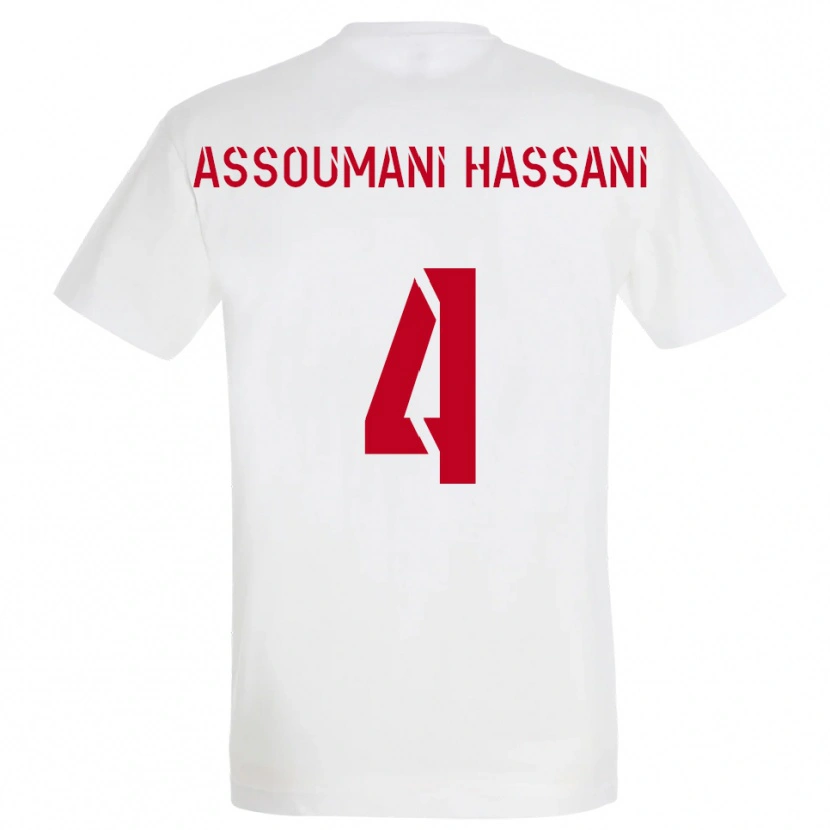 Danxen Homem Camisola Nassim Assoumani Hassani #4 Branco Vermelho Amarelo Alternativa 2025/26 Camisa Brasil