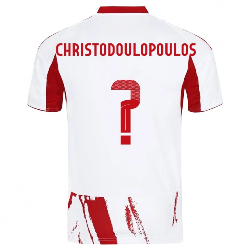 Danxen Homem Camisola Giannis Christodoulopoulos #0 Branco Vermelho Alternativa 2025/26 Camisa Brasil
