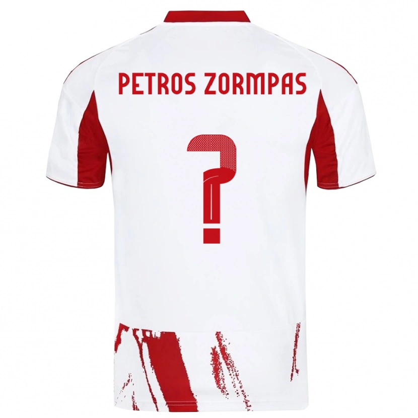 Danxen Homem Camisola Spyridon Petros Zormpas #0 Branco Vermelho Alternativa 2025/26 Camisa Brasil