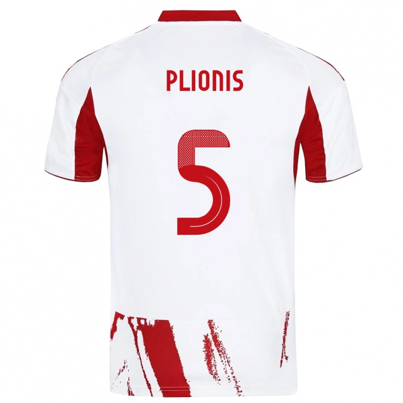 Danxen Homem Camisola Paraskevas Plionis #5 Branco Vermelho Alternativa 2025/26 Camisa Brasil