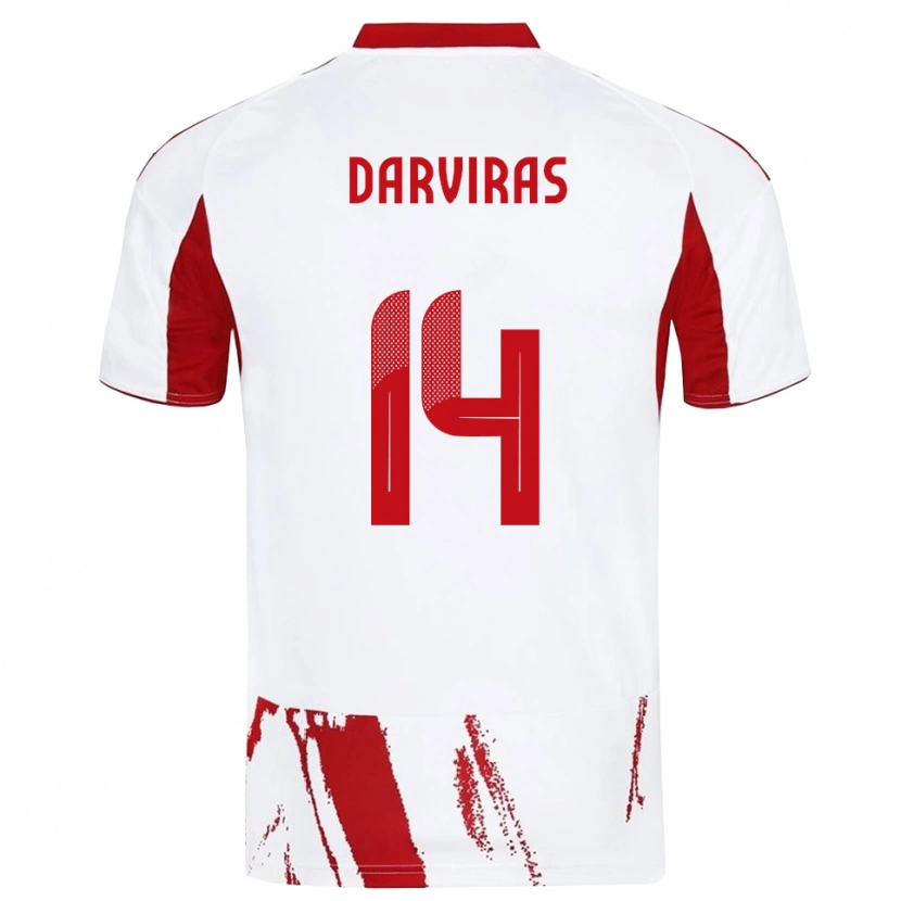 Danxen Homem Camisola Christos Darviras #14 Branco Vermelho Alternativa 2025/26 Camisa Brasil