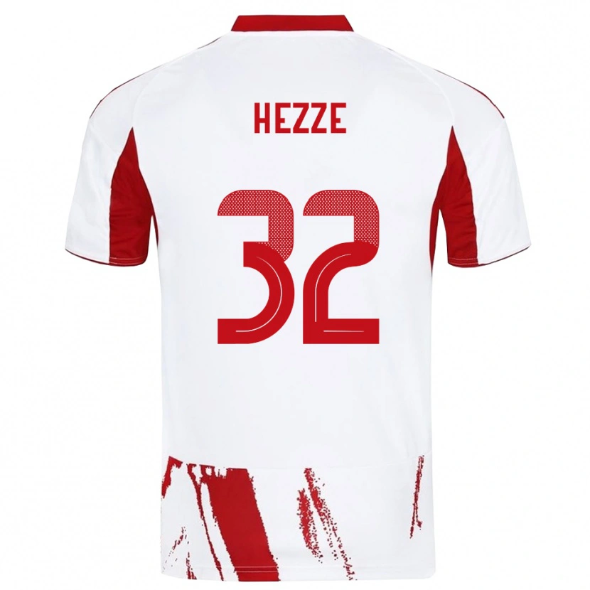 Danxen Homem Camisola Santiago Hezze #32 Branco Vermelho Alternativa 2025/26 Camisa Brasil