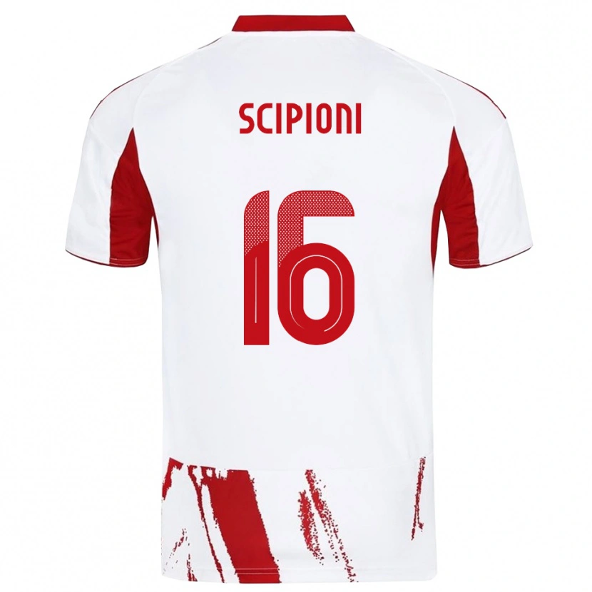 Danxen Homem Camisola Lorenzo Scipioni #16 Branco Vermelho Alternativa 2025/26 Camisa Brasil