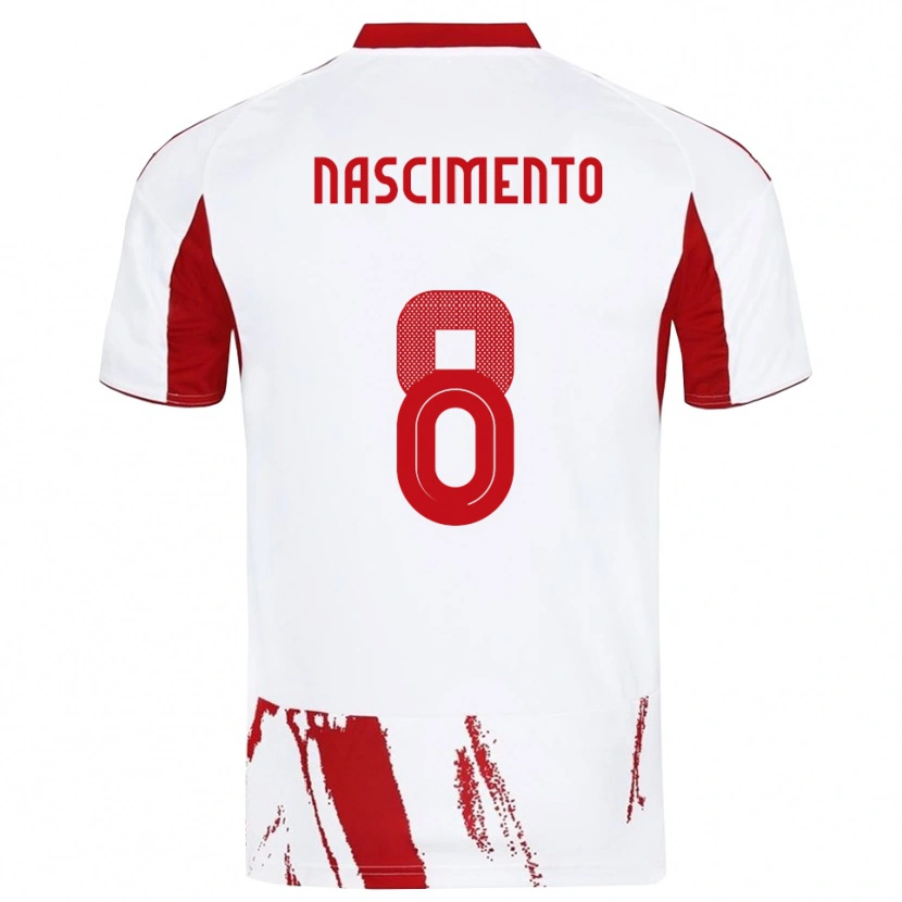 Danxen Homem Camisola Diogo Nascimento #8 Branco Vermelho Alternativa 2025/26 Camisa Brasil