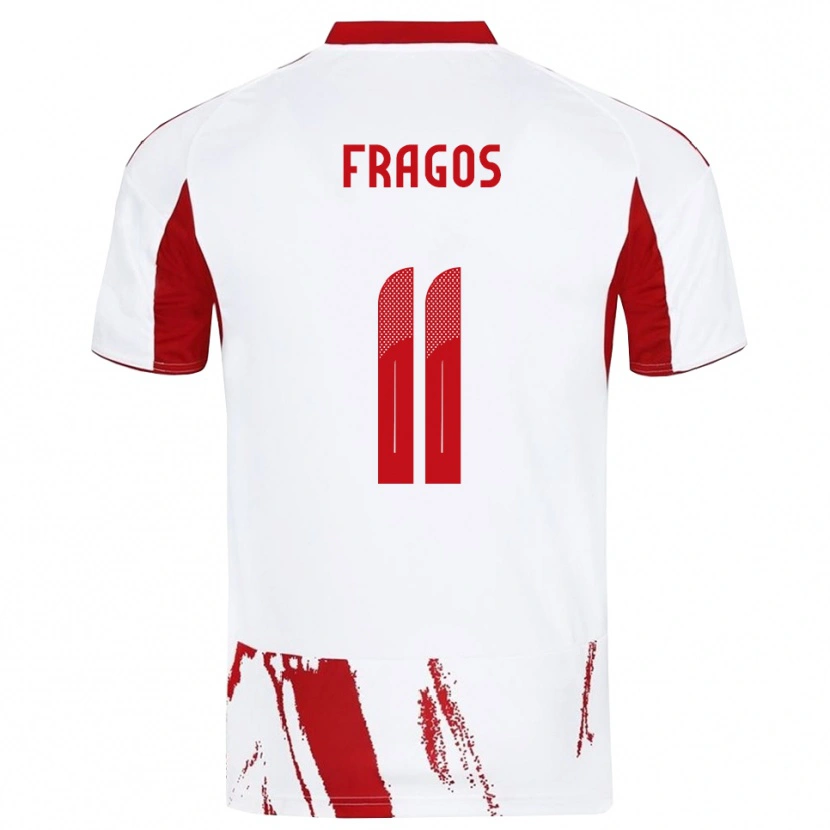 Danxen Homem Camisola Georgios Fragos #11 Branco Vermelho Alternativa 2025/26 Camisa Brasil