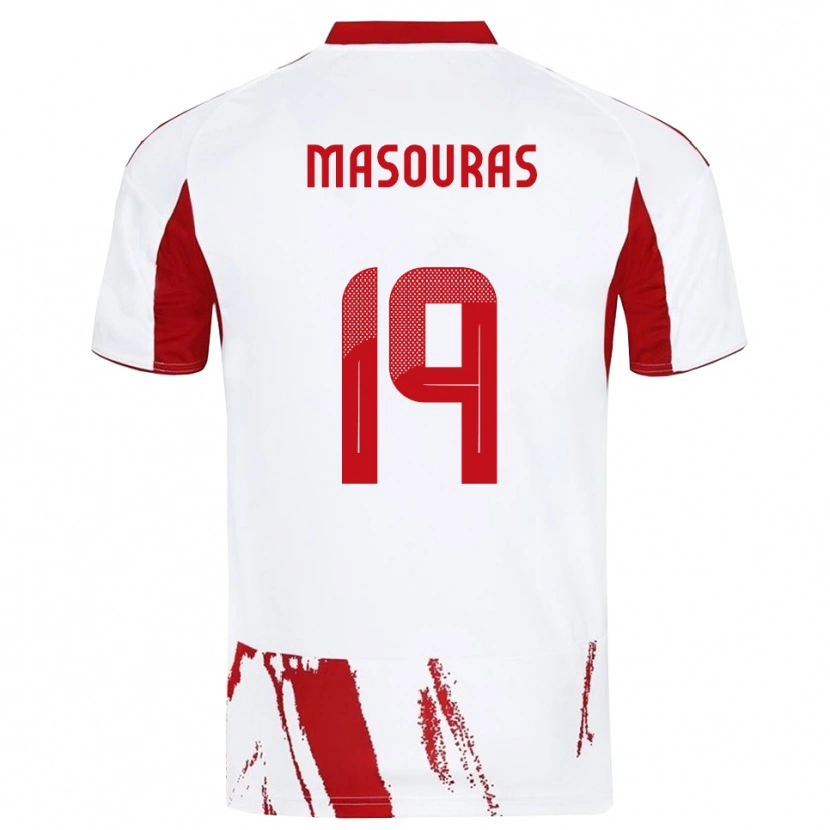 Danxen Homem Camisola Georgios Masouras #19 Branco Vermelho Alternativa 2025/26 Camisa Brasil