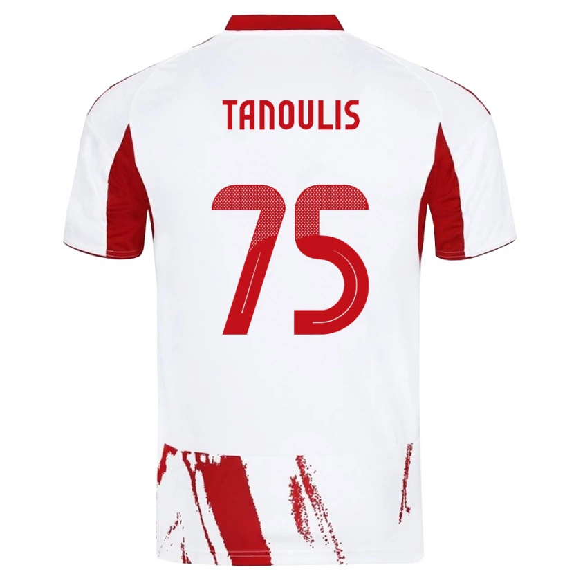 Danxen Homem Camisola Konstantinos Tanoulis #75 Branco Vermelho Alternativa 2025/26 Camisa Brasil