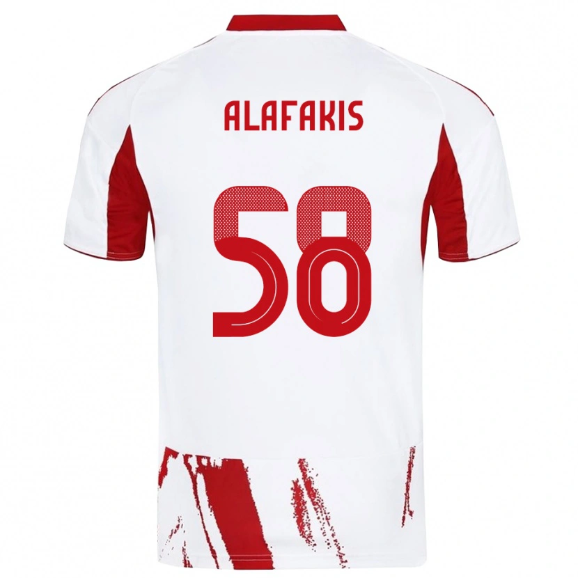 Danxen Homem Camisola Nektarios Alafakis #58 Branco Vermelho Alternativa 2025/26 Camisa Brasil