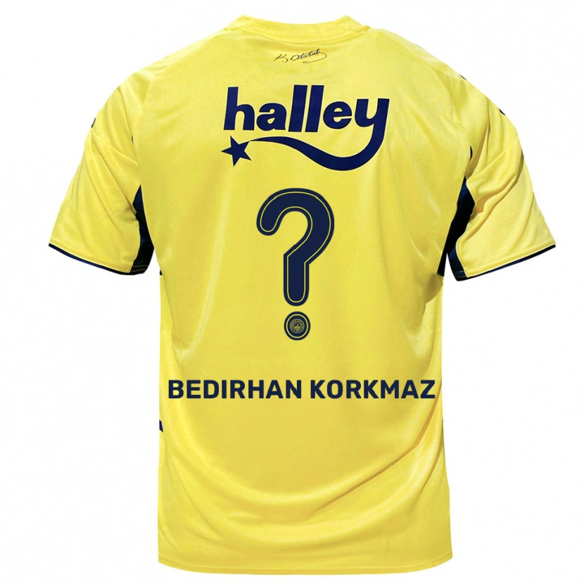 Danxen Homem Camisola Yağız Bedirhan Korkmaz #0 Amarelo Marinho Alternativa 2025/26 Camisa Brasil