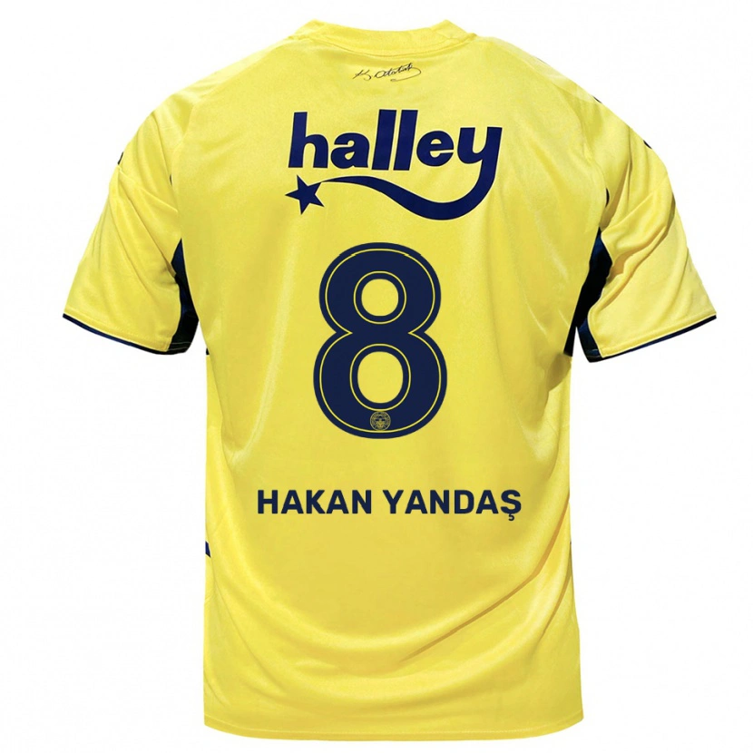 Danxen Homem Camisola Mert Hakan Yandaş #8 Amarelo Marinho Alternativa 2025/26 Camisa Brasil