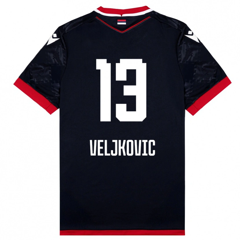 Danxen Homem Camisola Milos Veljkovic #13 Preto Vermelho Alternativa 2025/26 Camisa Brasil