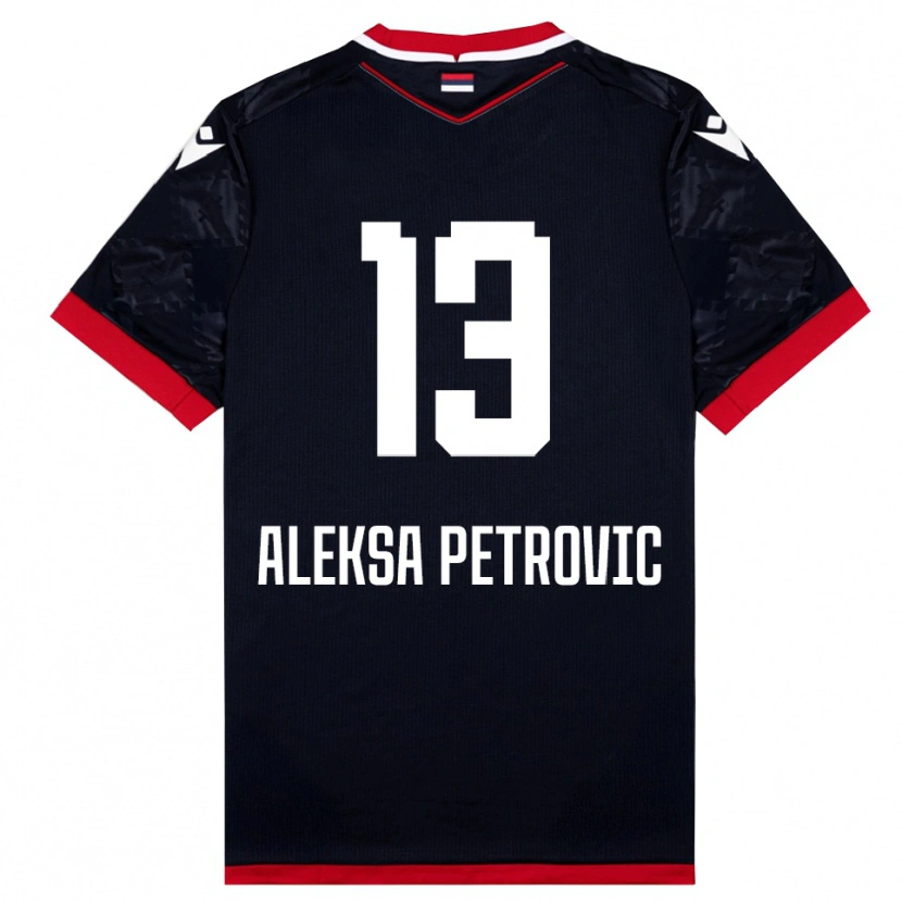 Danxen Homem Camisola Aleksa Petrovic #13 Preto Vermelho Alternativa 2025/26 Camisa Brasil