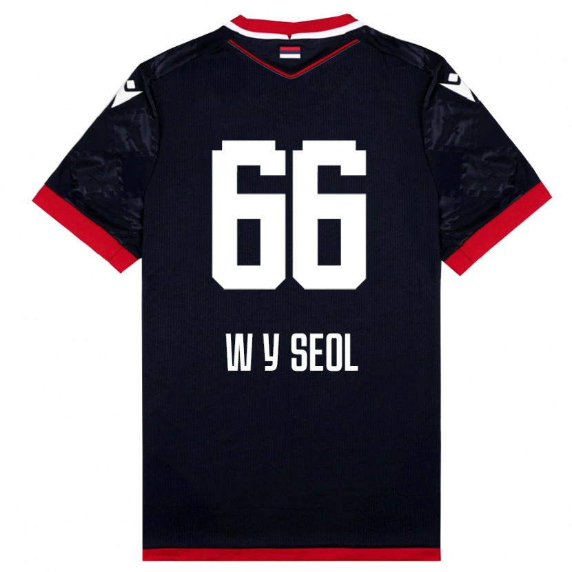 Danxen Homem Camisola Young-Woo Seol #66 Preto Vermelho Alternativa 2025/26 Camisa Brasil
