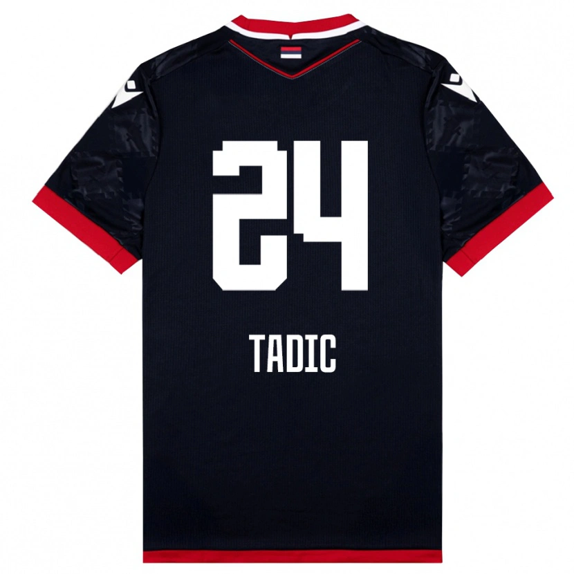 Danxen Homem Camisola Ilija Tadic #24 Preto Vermelho Alternativa 2025/26 Camisa Brasil