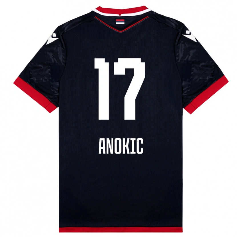 Danxen Homem Camisola Dragan Anokic #17 Preto Vermelho Alternativa 2025/26 Camisa Brasil