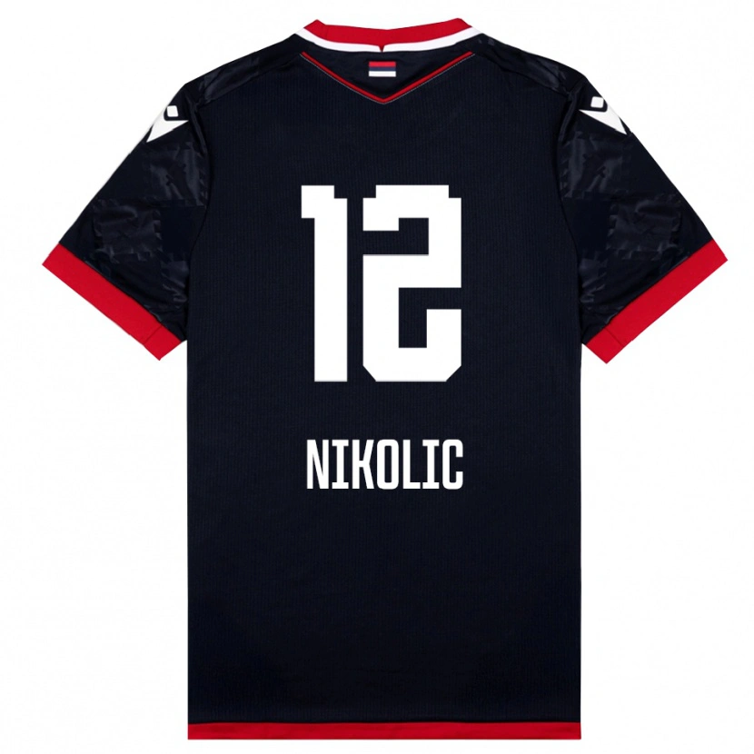 Danxen Homem Camisola Uros Nikolic #12 Preto Vermelho Alternativa 2025/26 Camisa Brasil