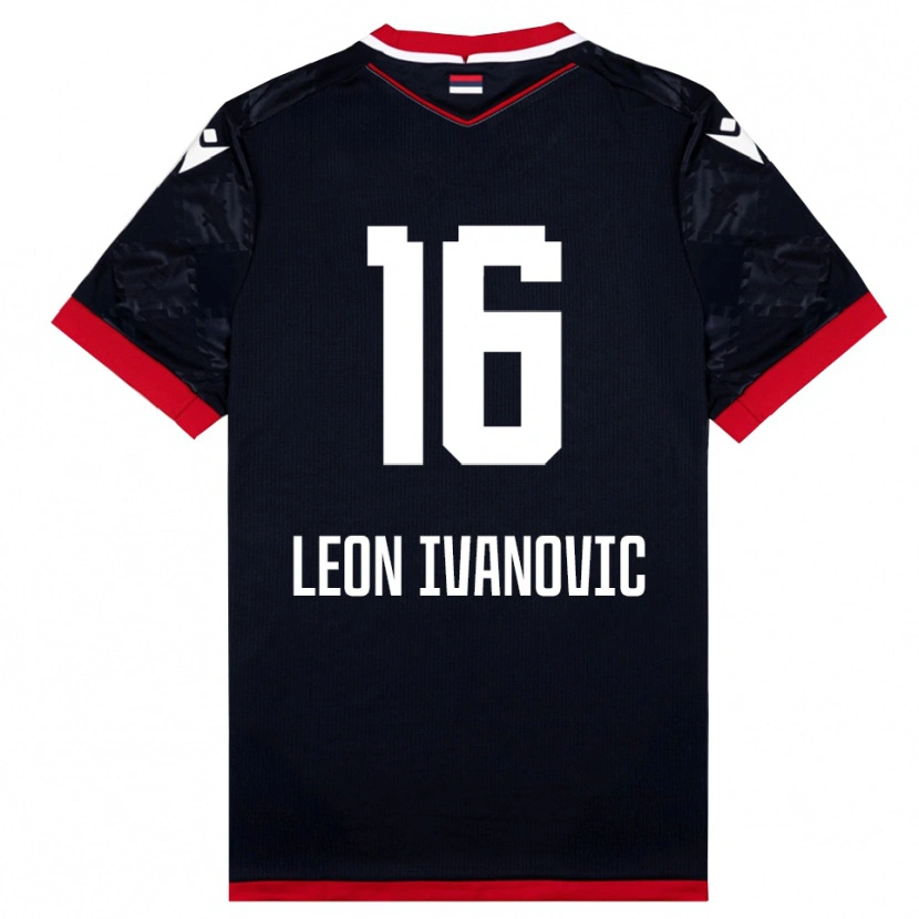 Danxen Homem Camisola Leon Ivanovic #16 Preto Vermelho Alternativa 2025/26 Camisa Brasil