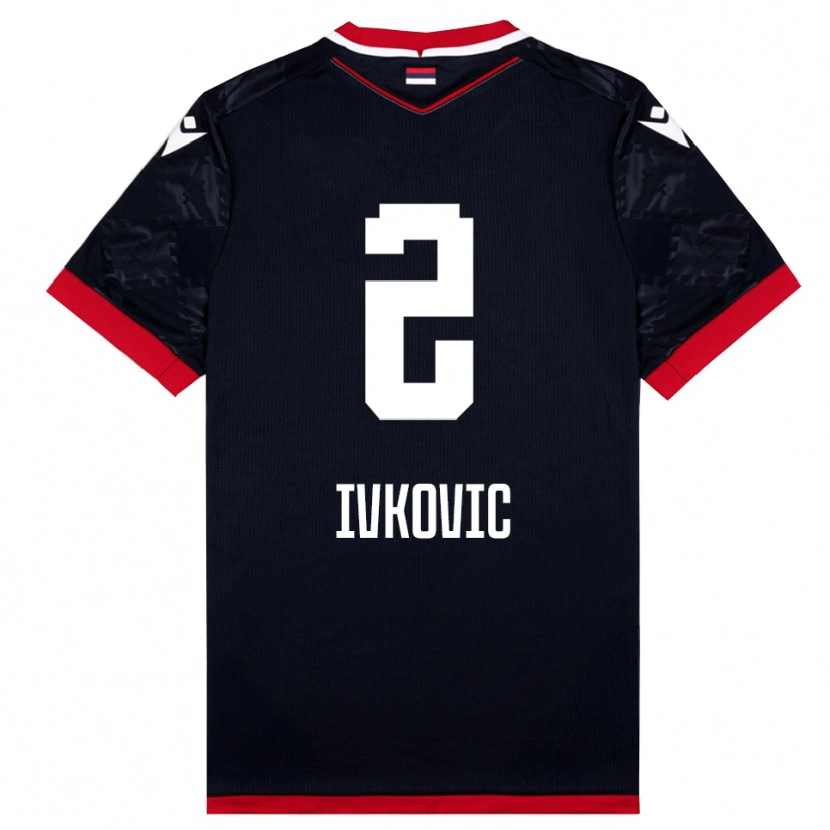 Danxen Homem Camisola Ognjen Ivkovic #2 Preto Vermelho Alternativa 2025/26 Camisa Brasil