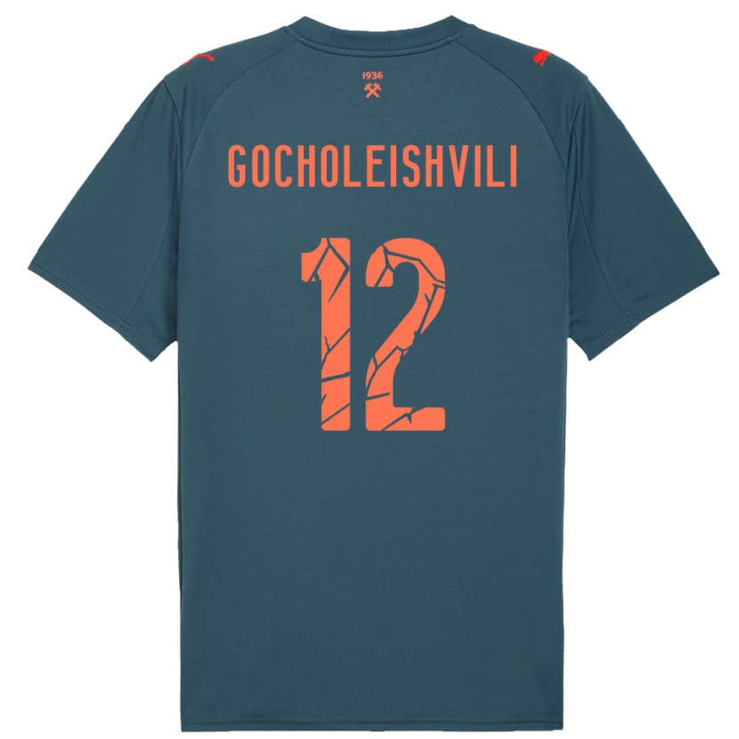 Danxen Homem Camisola Giorgi Gocholeishvili #12 Marinho Vermelho Alternativa 2025/26 Camisa Brasil