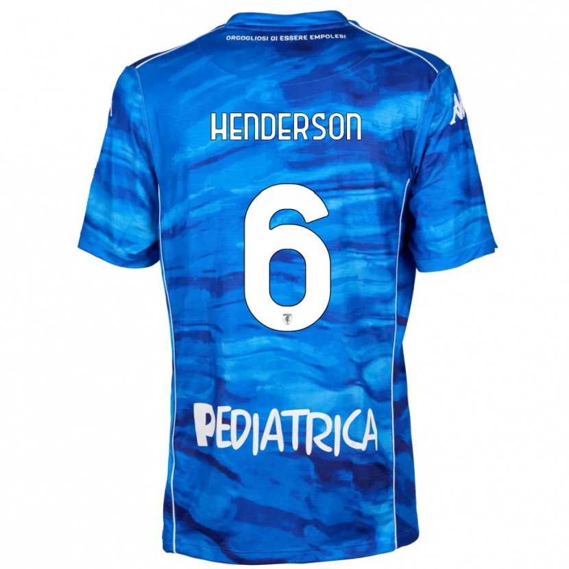 Danxen Mulher Camisola Liam Henderson #6 Azul Branco Principal 2025/26 Camisa Brasil