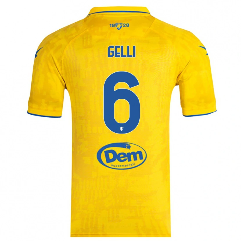 Danxen Mulher Camisola Jacopo Gelli #6 Amarelo Azul Principal 2025/26 Camisa Brasil