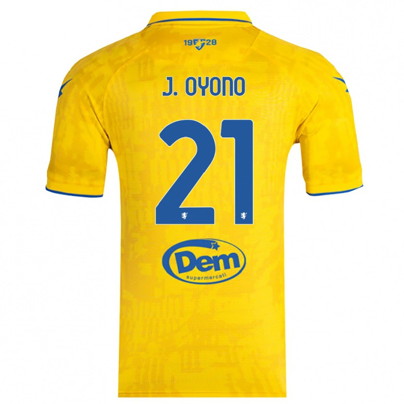 Danxen Mulher Camisola Jérémy Oyono #21 Amarelo Azul Principal 2025/26 Camisa Brasil
