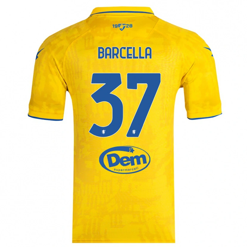 Danxen Mulher Camisola Kevin Barcella #37 Amarelo Azul Principal 2025/26 Camisa Brasil