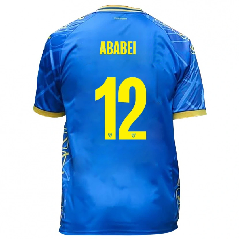 Danxen Mulher Camisola Leonardo Ababei #12 Azul Celeste Amarelo Principal 2025/26 Camisa Brasil