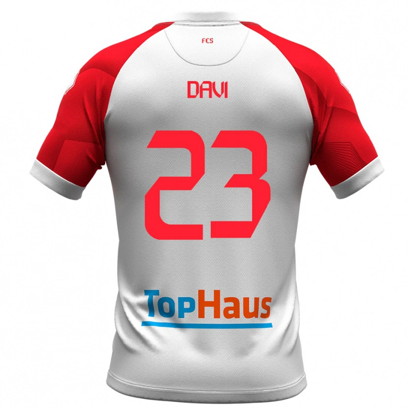 Danxen Mulher Camisola Federico Davi #23 Branco Vermelho Principal 2025/26 Camisa Brasil
