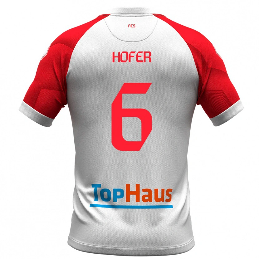 Danxen Mulher Camisola Patrik Hofer #6 Branco Vermelho Principal 2025/26 Camisa Brasil