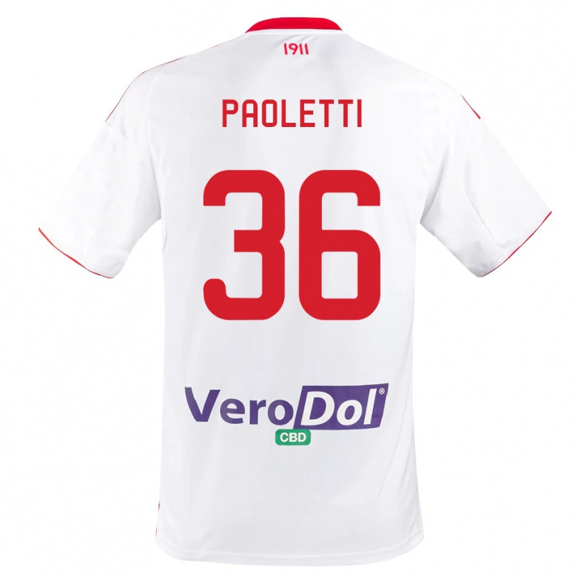 Danxen Mulher Camisola Flavio Paoletti #36 Branco Vermelho Principal 2025/26 Camisa Brasil