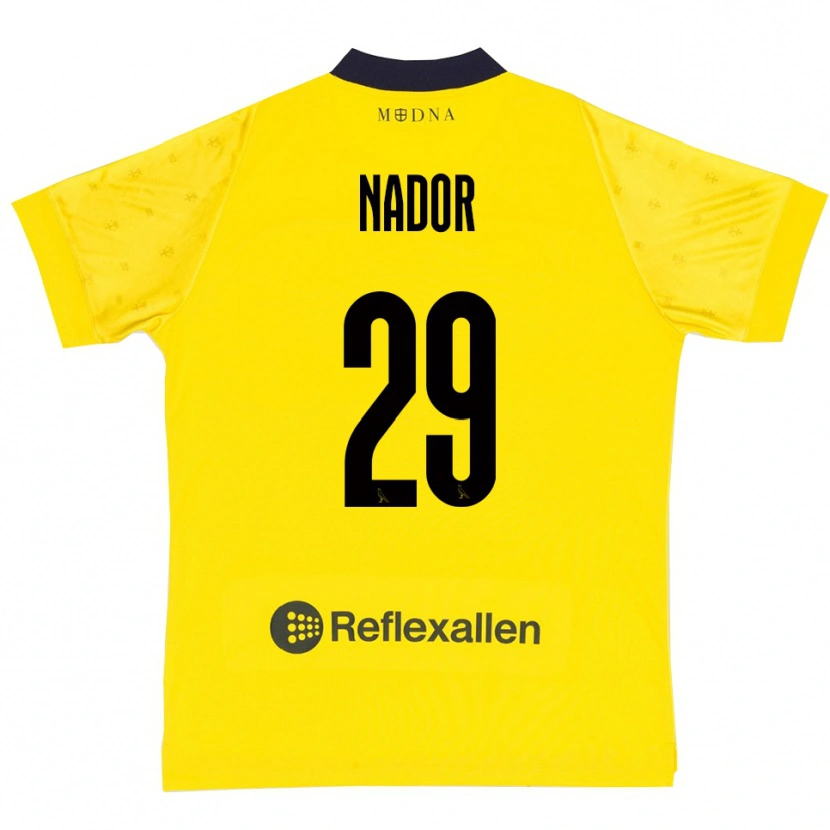 Danxen Mulher Camisola Steven Nador #29 Amarelo Marinho Principal 2025/26 Camisa Brasil
