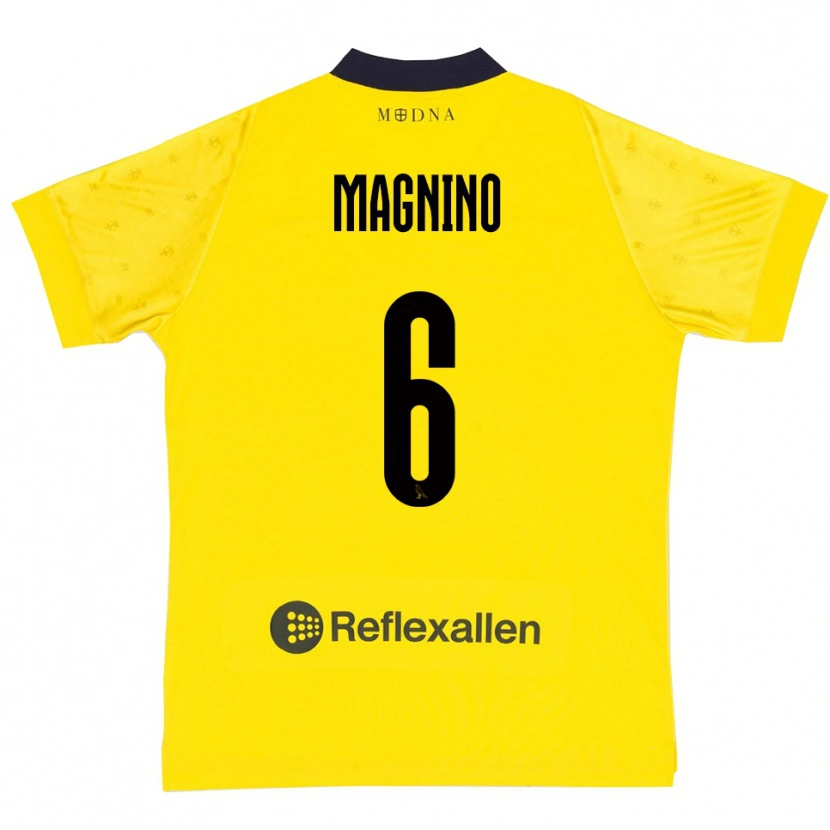 Danxen Mulher Camisola Luca Magnino #6 Amarelo Marinho Principal 2025/26 Camisa Brasil