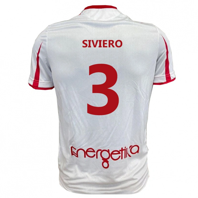 Danxen Mulher Camisola Mattia Siviero #3 Branco Vermelho Principal 2025/26 Camisa Brasil