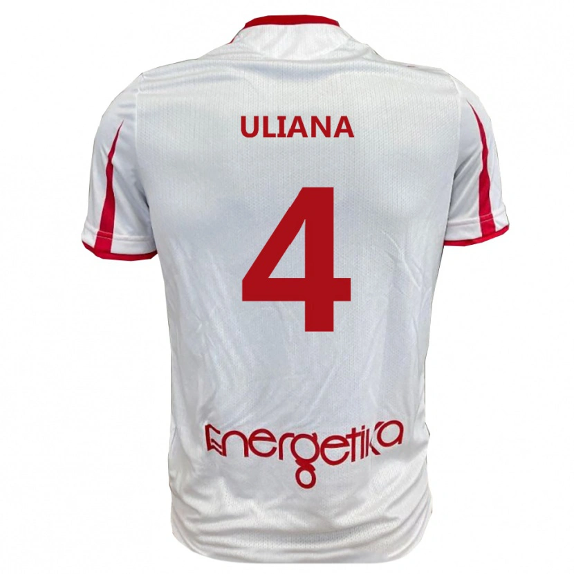 Danxen Mulher Camisola Gabriele Uliana #4 Branco Vermelho Principal 2025/26 Camisa Brasil
